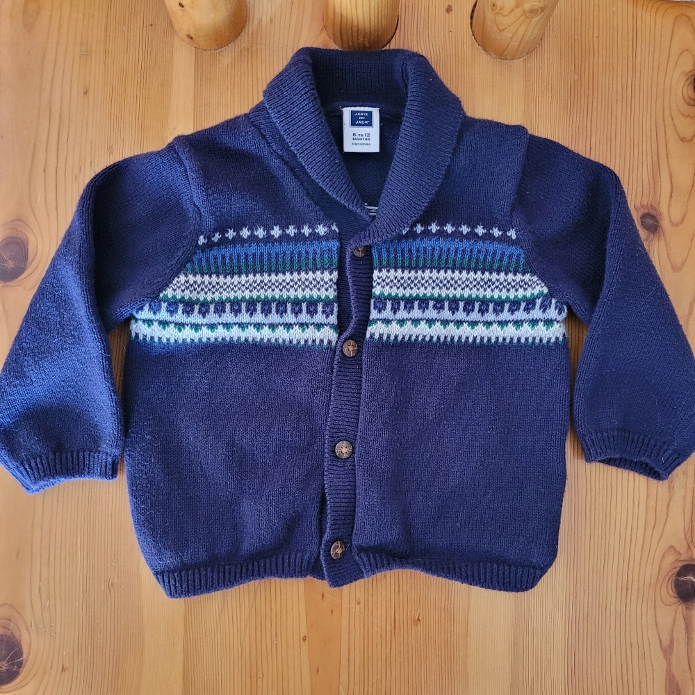 Janie and Jack Fair Isle Cardigan Sweater